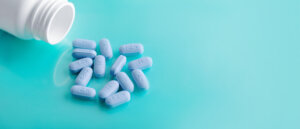 Open bottle of prescription PrEP Pills for Pre-Exposure Prophyla