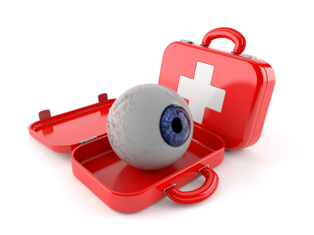 Eye ball inside first aid kit