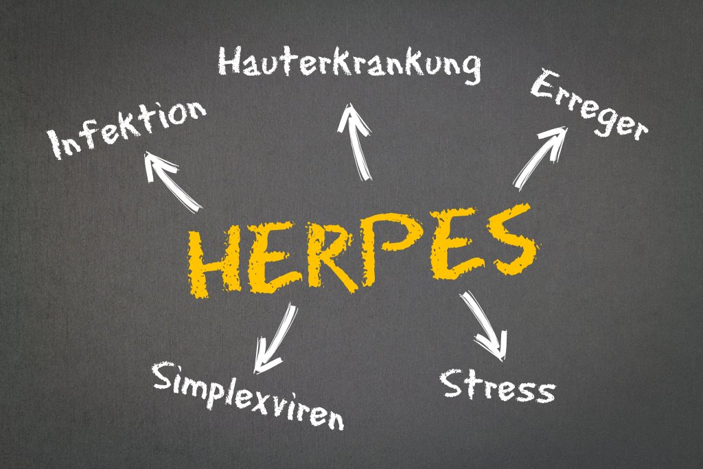 Herpes Konzept auf Kreidetafel